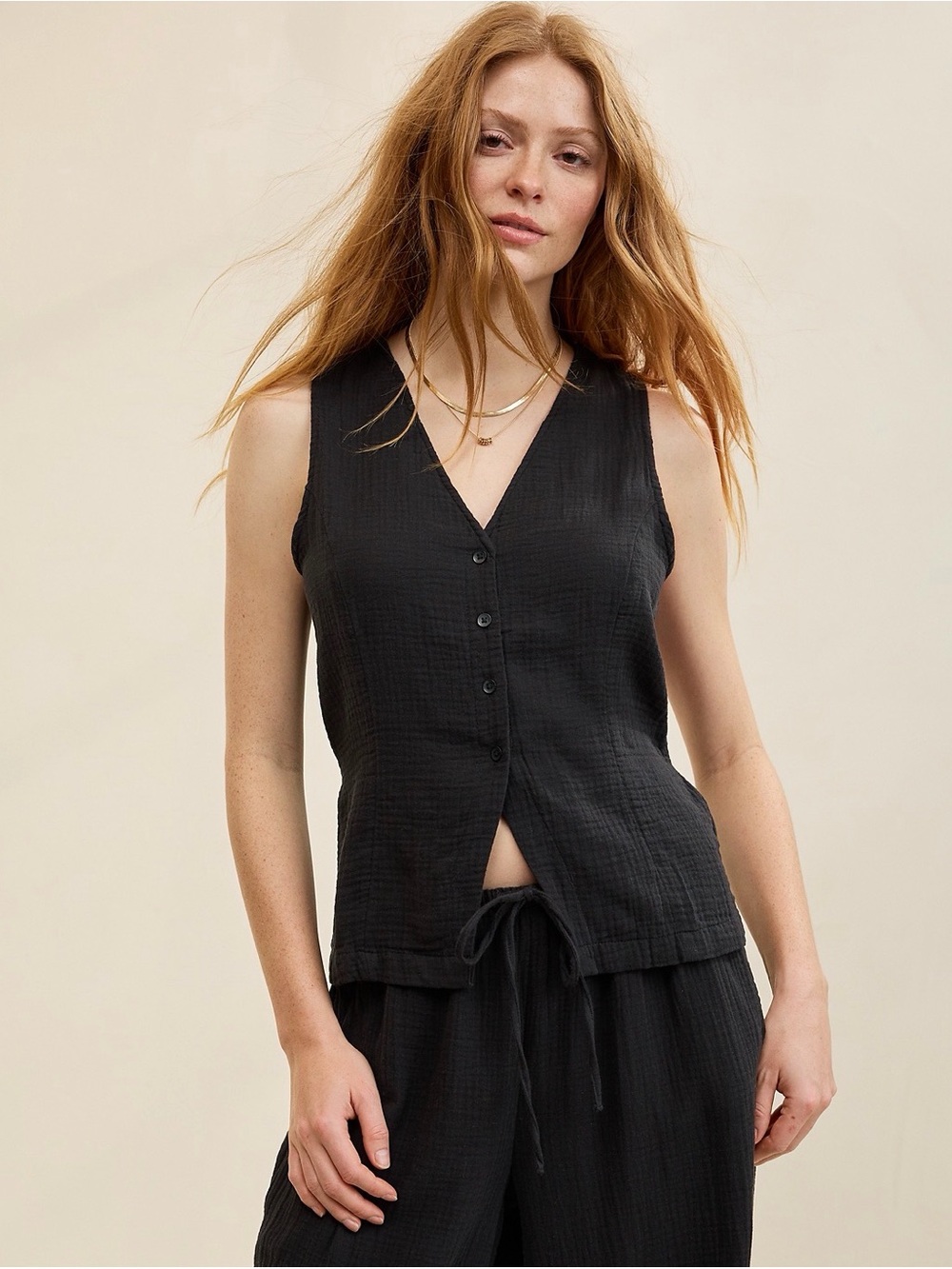 Aerie Day Off Gauzy Vest Top